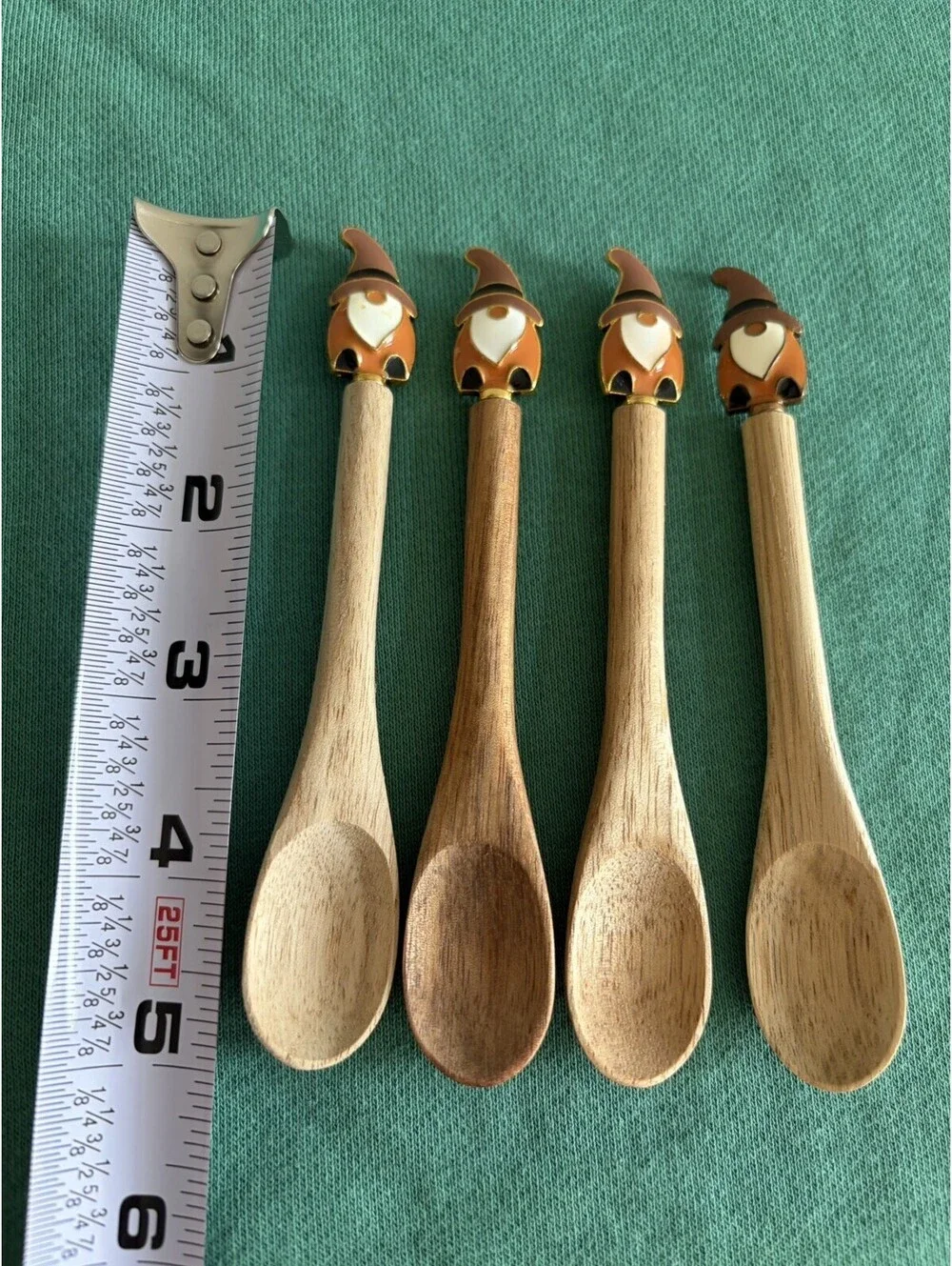 Gnome Wood Spoon Set Of 4 Fall Autumn Country Farmhouse Modern Holiday